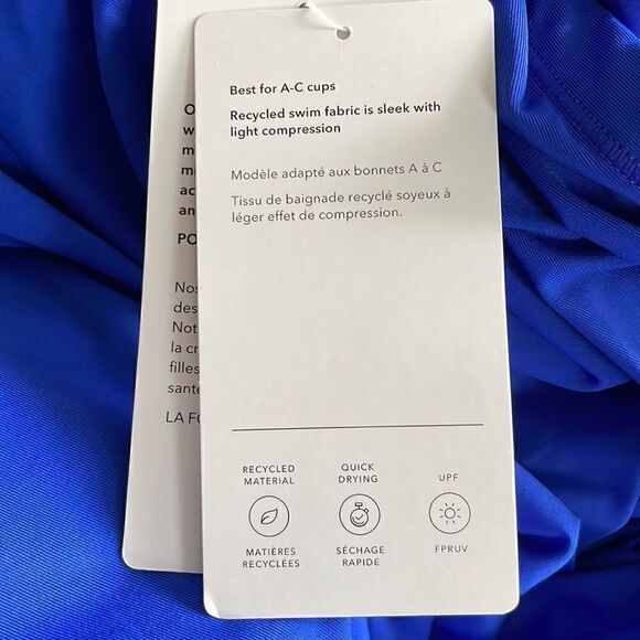 SOLD NOT AVAILABLE ATHLETA Malibu Bikini Top A-C, Cerulean, Size Medium - Picture 9 of 12